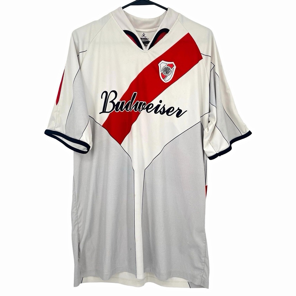 River Plate Budweiser Soccer Jersey Bud 24 Men L Argentina Futbol Flawed
